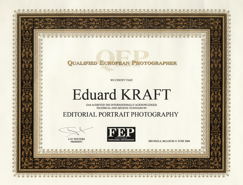Qualified European Photographer diploma